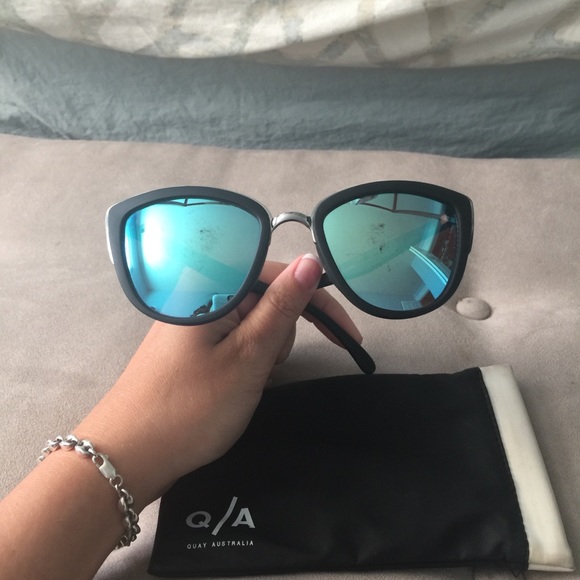 quay sunglasses blue lens